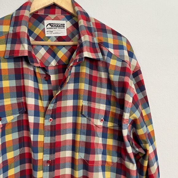 Mountain Khakis Peaks Flannel Bullseye Button Down Flannel Shirt Men's Size XXL - Picture 3 of 7